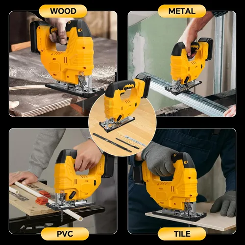 Miniatura 7 de Sierra de calar inalámbrica para batería Dewalt de 20 V, rompecabezas sin escobillas con luz LED, 7 velocidades variables, cortes biselados de 45°