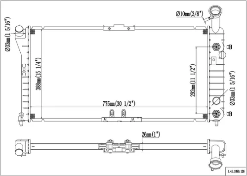 Miniatura 2 de Radiador con núcleo de 1 pulgada de grosor Compatible con Pontiac Grand Prix 1997-2003 Chevrolet Venture 1997-2000 3.1L 3.4L 3.8L V6 Compatible