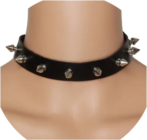 Miniatura 5 de Eigso - Gargantilla vintage de cuero sintético con remaches y picos, estilo punk, gótico, ajustable