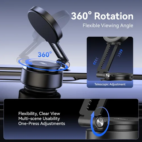 Miniatura 2 de XO Simple is Beauty Soporte magnético para teléfono con succión al vacío, soporte magnético de succión fuerte para teléfono de automóvil, soporte