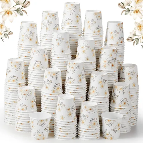 Miniatura 9 de Tiamon Paquete de 500 vasos de papel de 2 onzas, mini enjuague bucal desechables para baño, tazas de café expreso para hogar, oficina, viajes