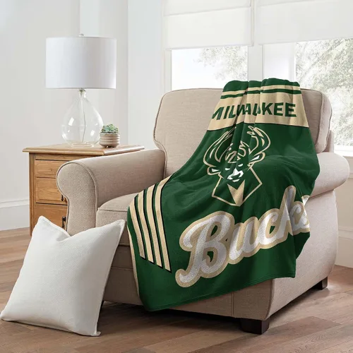 NORTHWEST Milwaukee Bucks NBA - Manta de microfibra con licencia oficial de 46 x 60 pulgadas, logotipos y colores del equipo, acogedora manta para