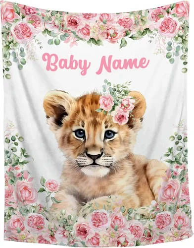 Miniatura 51 de Mantas de bebé personalizadas con diseño de animales, manta personalizada con nombre para niños y niñas, manta de bebé personalizada, regalos