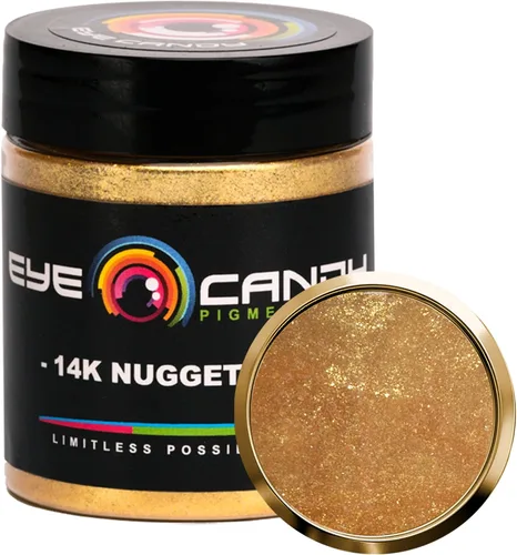 Miniatura 20 de Pigmentos Eye Candy Oro Mica en Polvo Premium - Kin Gold (25gr) - para Epoxi, Resina, Jabón, Pintura, Carpintería, Vaciado de Acrílico, Bombas