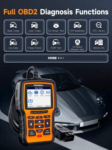 Miniatura 6 de FOXWELL NT510 Elite OBD2 escáner apto para herramienta de diagnóstico Porsche, lector de códigos de control bidireccional de sistema completo