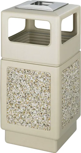 Miniatura 14 de Safco Canmeleon - Bote de basura comercial de 38 galones, para uso en interiores y exteriores, duradero y resistente a la intemperie con paneles
