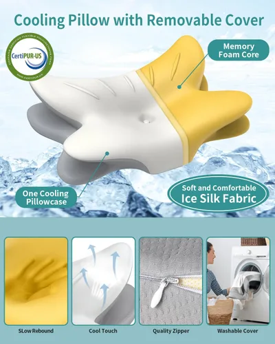 Miniatura 3 de Almohada Cervical para Alivio del Dolor de Cuello, Almohada Ergonómica para Dormir de Lado, Almohadas Ortopédicas de Espuma Viscoelástica