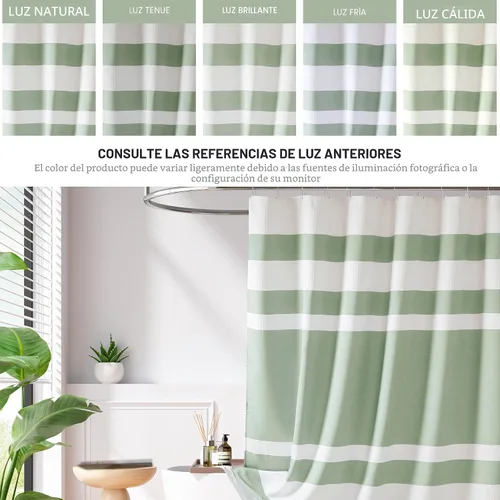 Miniatura 4 de Madison Park Cortina de ducha con tejido de gofre para baño, control de humedad Scotchgard de 3M, cortinas de ducha modernas de calidad de spa