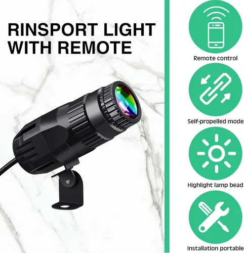 Miniatura 5 de Tarpop 3 proyectores de discoteca con 3 espejos brillantes remotos Pinspot Light 15W RGBW LED Beam luz de escenario 4 en 1 iluminación de escenario