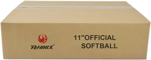 Miniatura 5 de PHINIX Softballs de cuero dividido lento competencias de práctica de calidad profesional de 11 pulgadas (COR .44 / Comp.375)