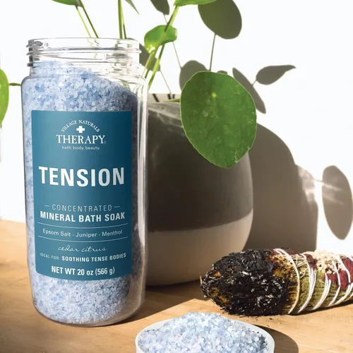 Miniatura 7 de Village Naturals Therapy Tension Concentrated Mineral Bath Soak, aroma cítrico de cedro, 20 onzas, paquete de 3