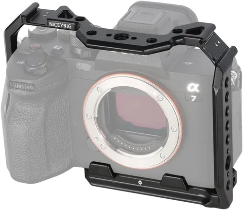 Miniatura 7 de NICEYRIG Jaula compacta para Sony Alpha 7V / 7R V/Alpha 7 IV/Alpha 7S III con riel NATO doble zapata fría - 497