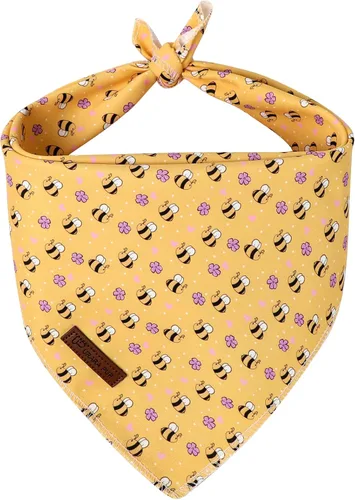 Miniatura 7 de Bandana de verano para perros, bufanda triangular de rejilla de algodón cómoda para perros medianos y grandes, pañuelo lavable para mascotas