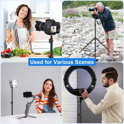 Miniatura 8 de Anautin Soporte de luz extensible para fotografía, soporte de trípode ligero de 6.6 pies para viajes, soporte de iluminación de estudio resistente