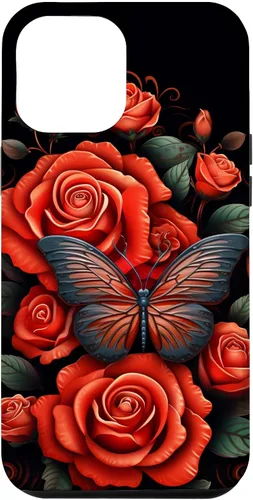 Miniatura 26 de Cute Butterfly Red Floral Flower Butterfly Rose Case for iPhone 17