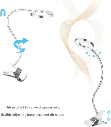 Miniatura 4 de lámpara, USB círculo maquillaje lámpara ceja labio salón de belleza escritorio Led luces con clip