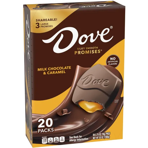 DOVE Large PROMISES - Caramelo de chocolate con leche, 2.75 onzas (paquete de 20)