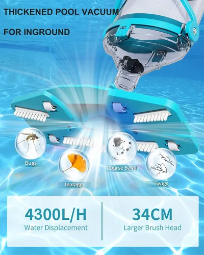 Miniatura 2 de Aspiradora de piscina inalámbrica para piscina sobre el suelo 19.5 GPM, todas las ángulos y pantalla LED, aspiradora de spa recargable de mano
