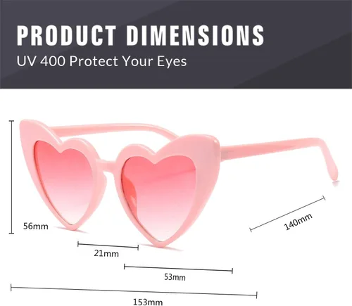 Miniatura 5 de boqopod Clout Heart Shaped Sunglasses Goggles Vintage Cat Eye Mod Style Retro Kurt Cobain Glasses