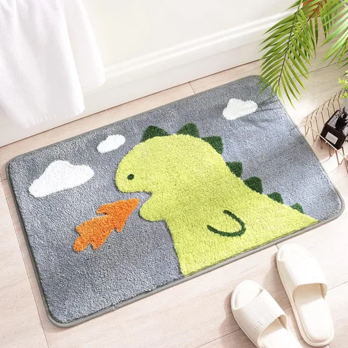 Miniatura 13 de Molesun Alfombra de baño bonita, alfombra de ducha de microfibra de felpa antideslizante, absorbente de agua, divertidos tapetes de animales