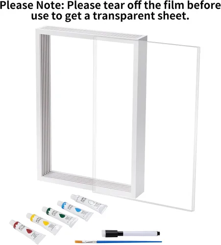 Miniatura 3 de Kit de huellas de manos familiares transparentes – Regalos para nuevos padres, regalos familiares – Marco de madera de recuerdo hecho a mano – 5