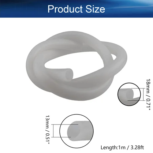 Miniatura 2 de Bettomshin 1 tubo de silicona de 3.3 ft de longitud, 0.512 in de diámetro interior de 0.709 in de diámetro exterior flexible de goma de silicona