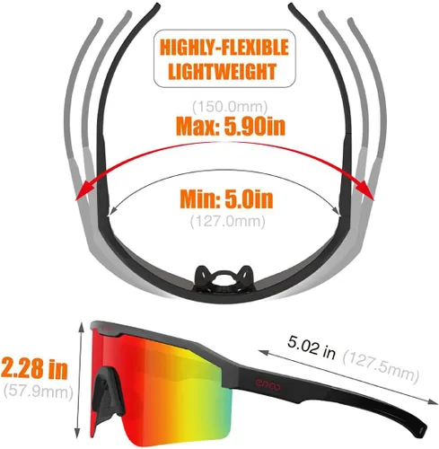 Miniatura 5 de Eazyrun Gafas de sol polarizadas deportivas para niños de 8 a 12 años, lentes para béisbol, softbol, ciclismo, protección UV para niños y niñas F24f