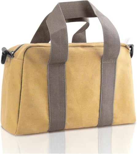 Miniatura 12 de Bolsa de herramientas pequeña de 12 pulgadas, bolsa de almacenamiento de herramientas de lona, gran capacidad, multiusos, con cremallera, bolsa Verde