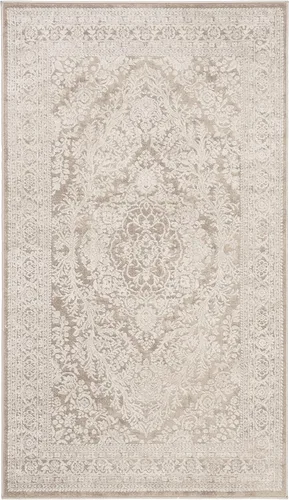 SAFAVIEH Reflection Collection Alfombra decorativa - 2'3" x 3', Beige & Crema, sin desprendimiento y fácil de limpiar, ideal para entrada, sala de