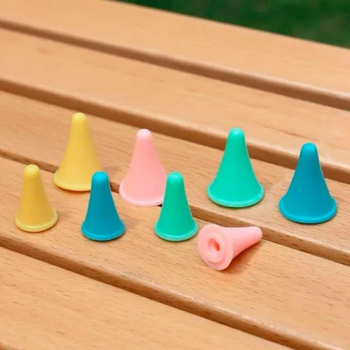 Miniatura 5 de 100 protectores de puntos de agujas de tejer, tapones de punta de aguja de silicona para principiantes, tejer, manualidades, bricolaje