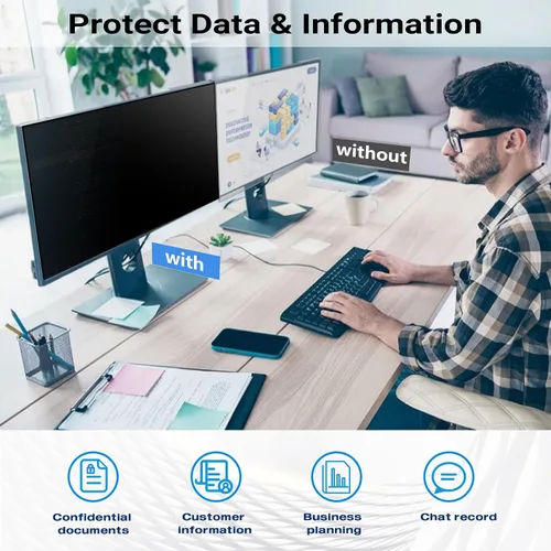 Miniatura 2 de FILMEXT Paquete de 2 Filtros de Pantalla de Privacidad para Computadora de 22 Pulgadas para Monitor de Escritorio/Sin Marco Todo en Uno 16:10