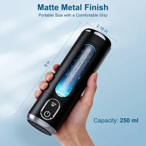 Miniatura 5 de Generador portátil de botellas de agua de hidrógeno, hasta 6000 PPB H2, infusión de hidrógeno molecular, tecnología SPE/PEM, máquina de agua