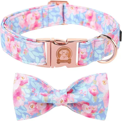 Miniatura 14 de MR. CHUBBYFACE· Collar de Pascua para perro de conejo con lazo, collar ajustable para mascotas con corbatín para perros pequeños, medianos y grandes