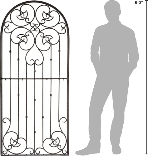 Miniatura 3 de H Potter Enrejado de jardín para plantas trepadoras, panel de pared al aire libre de hierro forjado de metal para vides y flores