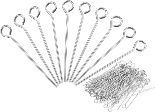 Miniatura 8 de PATIKIL 500 alfileres de ojo de acero inoxidable 304 de 0.71 pulgadas de calibre 22 de plata para hacer joyas, manualidades, collares, pulseras
