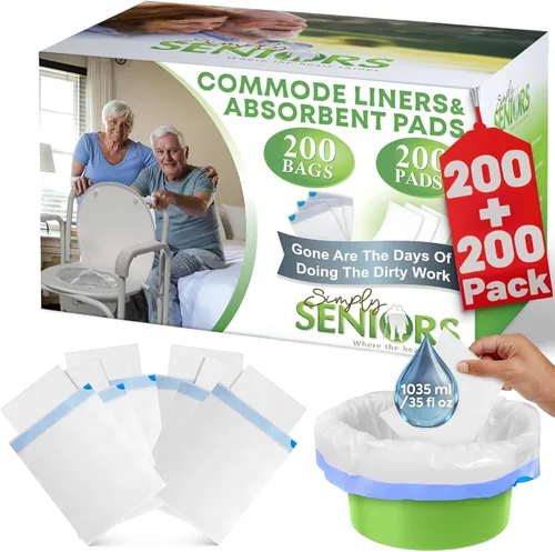 Miniatura 7 de Commode Liners - 100 bolsas de inodoro portátiles fuertes - Forros de inodoro fáciles de usar - Revestimientos para inodoro de cabecera que apoyan