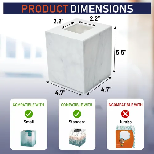 Miniatura 2 de Soporte acrílico para caja de pañuelos, dispensador transparente para pañuelos faciales, servilletas y hojas de secadora. Perfecto para baños
