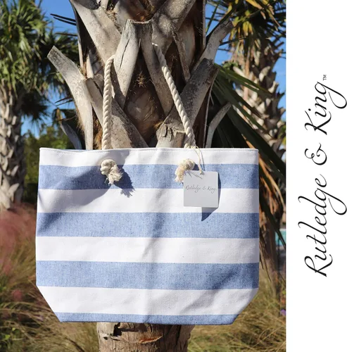 Miniatura 2 de Rutledge & King Bolso de mano - Bolsa de playa - Bolsa de playa - Bolsa grande con asas de cuerda