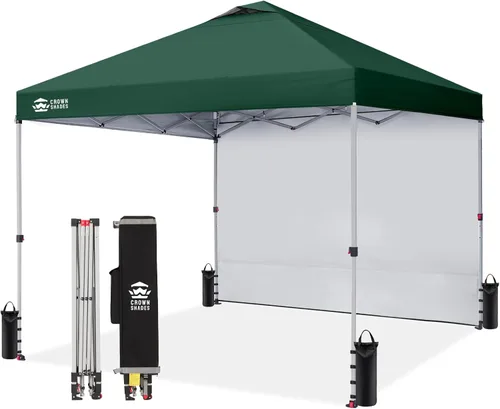 Miniatura 38 de CROWN SHADES - Toldo desplegable de 12 x 12 pulgadas con tela recubierta de color plata 150D, incluye 1 pared lateral extraíble, 4 cuerdas, 8