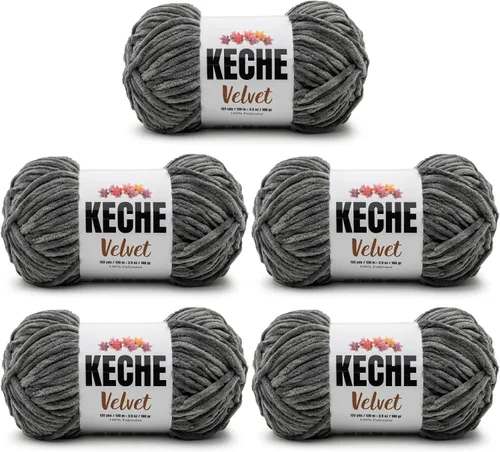 Miniatura 57 de Keche Hilo de terciopelo para ganchillo, manta de felpilla suave, voluminosa, hilo amigurumi, 3.53 oz (132 yardas), color azul bebé