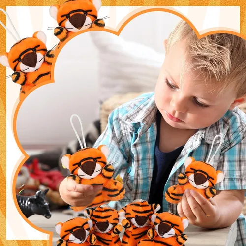 Miniatura 6 de Blueweenly 100 piezas de juguetes de peluche de animales pequeños de peluche a granel, mini llaveros suaves y lindos peluches pequeños, regalos a