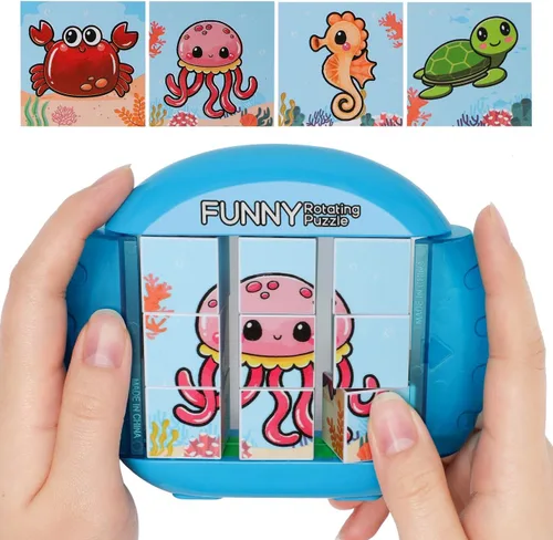 Miniatura 8 de Rompecabezas giratorio para niños de 3, 4, 5, 6, 7 y 8 años, 4 rompecabezas en 1, para niños pequeños, automóvil, avión, actividades de viaje por