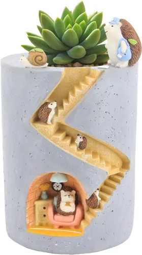 Miniatura 11 de Segreto - Macetas creativas para plantas de erizo, macetas de resina, jarrones para decoración del hogar para suculentas, flores, cactus, decoración
