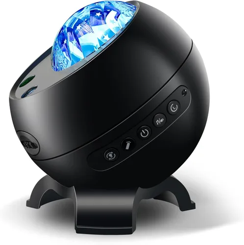 Proyector de Estrellas Luz de Galaxia, 5 Luna+21 Colores RGB+15 Ruidos Blancos Proyector de Aurora Boreal, Altavoz Bluetooth Proyector de Luz