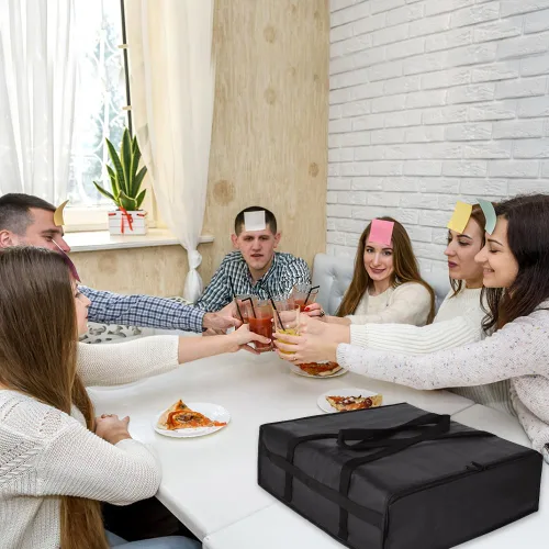 Miniatura 5 de Bolsa de entrega de pizza aislada para llevar caliente, calentador de transporte de 20 x 20 x 6 pulgadas, bolsa aislada para entrega de alimentos