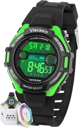 Kids Digital Watch for Boys Girls, Waterproof LED Colorful Lights Sports Watch Suitable for 5-17 Years Old Teenagers (with Gift Box)