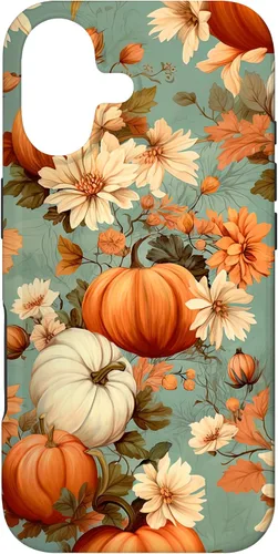 Miniatura 32 de Funda con temática de otoño para iPhone 12/12 Pro, diseño vintage de otoño con diseño de calabaza y calabaza