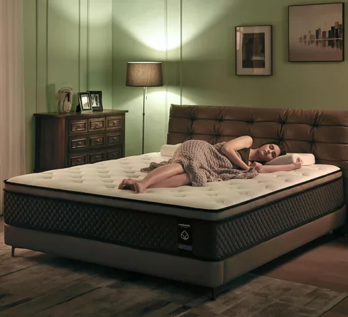 Miniatura 5 de Colchón híbrido King de 12 pulgadas en caja, certificado CertiPUR-US Gel memory foam & pocketed springs, medium plush cooling mattress relieves