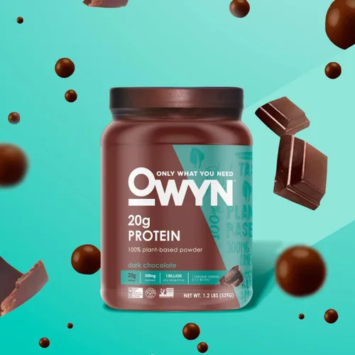 Miniatura 4 de OWYN Only What You Need Proteína en polvo a base de plantas, chocolate negro, 1.17 libras