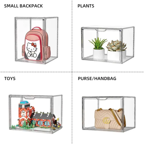 Miniatura 3 de Organizador de Carteras para Clóset, Paquete de 3 Organizadores de Almacenamiento de Carteras, Vitrina de Acrílico Transparente para Coleccionables